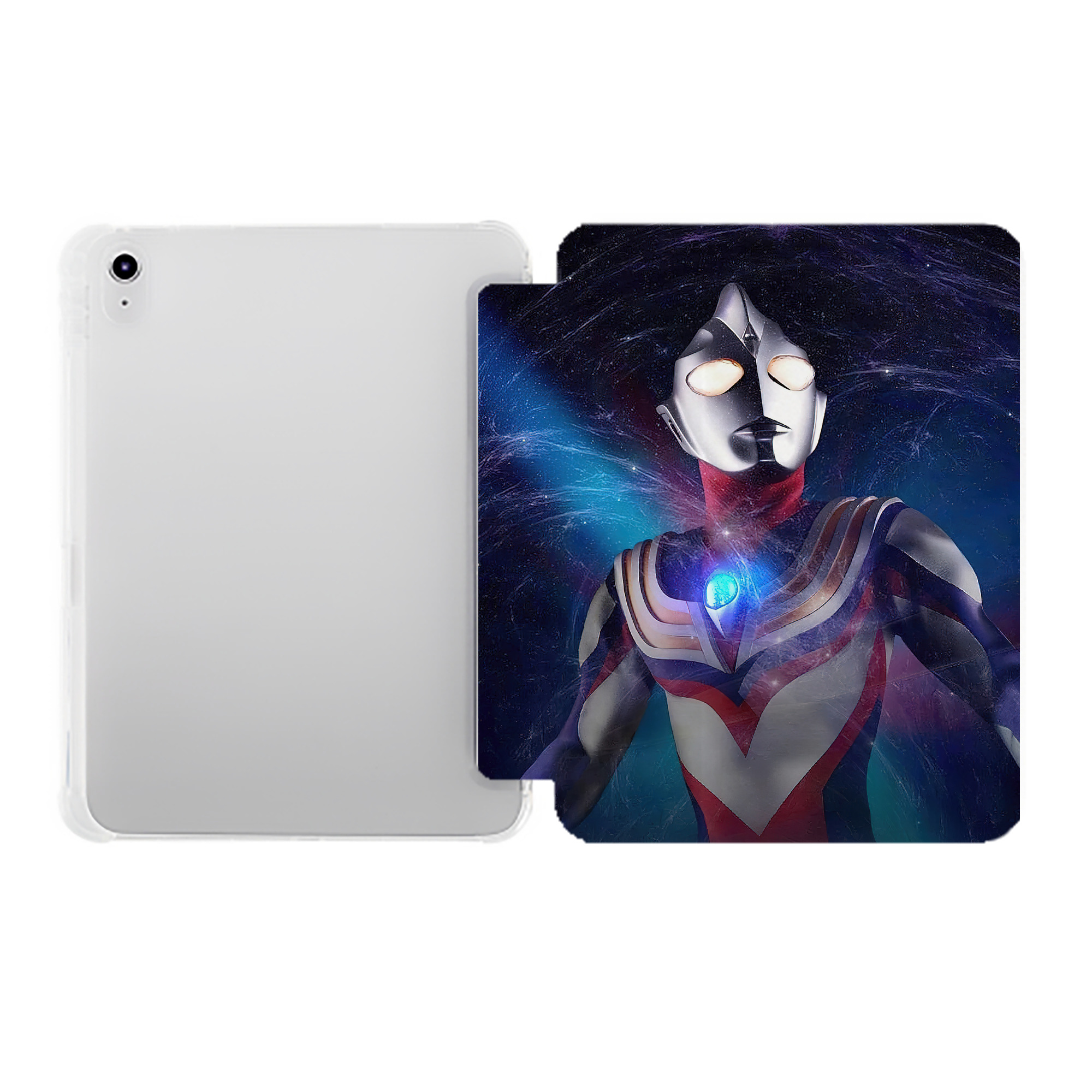 （画像用） ウルトラマン Ultraman IPad ケース ペン収納付き 三つ折りスタンド PUレザー×シリコン 対応機種9.5/10.5/10.9インチ